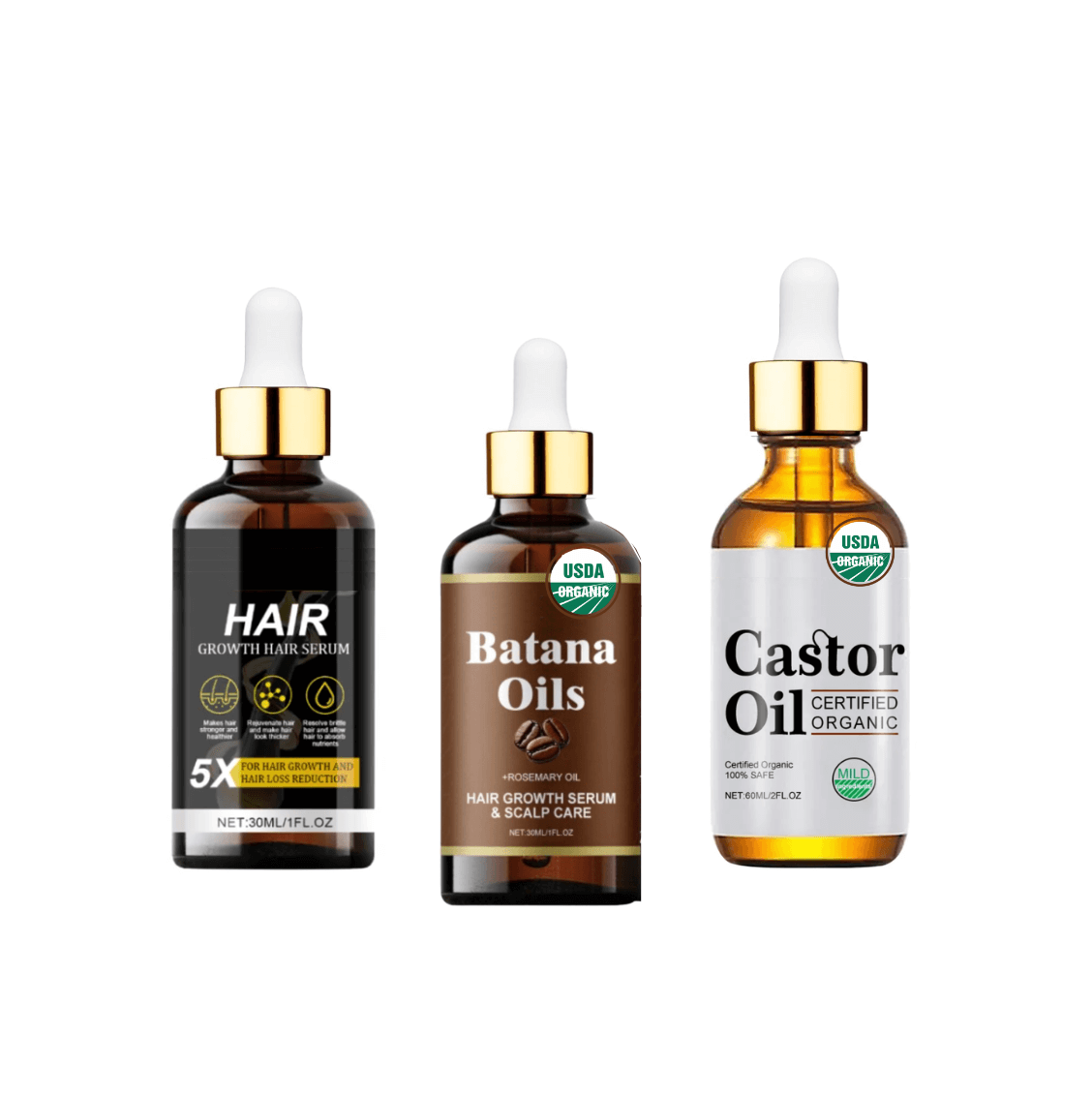 Hair growth oil essential kit | USDA organic Cold Pressed