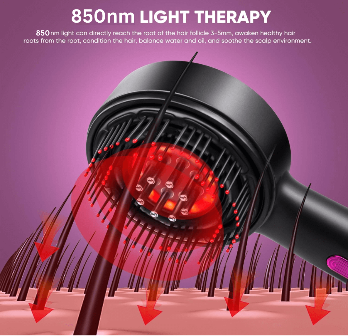 LuxeLaser® 4-in-1 Red Light Laser Scalp Massager and Oil Dispenser Brush